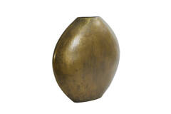Vaas deco 53x7x53 cm POSITANO ovaal plat antiek brons