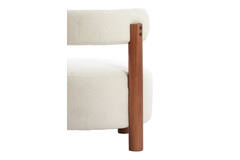 Stoel Ø74x74 cm FERENTINO acacia hout naturel+bouclé crème