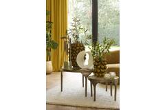 Bijzettafel S/2 Ø49,5x36+Ø85x45 cm LAPAZ antiek brons+taupe