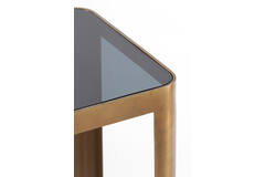 Bijzettafel S/2 30x30x40+45x45x50 cm OXE ant. br+smoke gl.