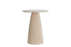 Bijzettafel Ø45x56 cm VEGLIA mat zand+licht bruin gespikkeld