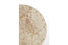 Bijzettafel Ø67x37 cm ZECA taupe marmer+antiek brons