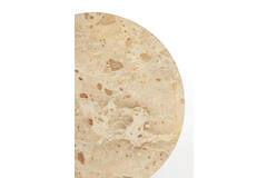 Bijzettafel S/2 Ø41x49+Ø48x53 cm ZECA taupe marmer+antiek br