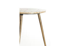 Bijzettafel S/2 Ø41x49+Ø48x53 cm ZECA taupe marmer+antiek br