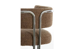 Dining chair 57x53x73,5 cm ADANTE dark brown+chrome