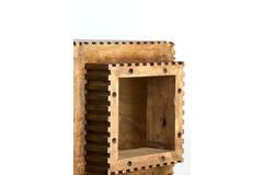 Pillar 30x30x60 cm GATURA wood dark brown+glass brown