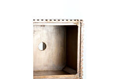Pillar 35x35x80 cm GATURA wood dark brown+glass brown