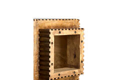Pillar 35x35x80 cm GATURA wood dark brown+glass brown