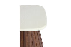 Bijzettafel 45x45x35 cm OKATO crème+hout bruin