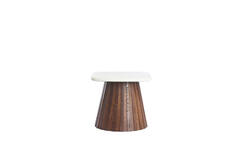 Side table 45x45x40 cm OKATO cream+wood brown