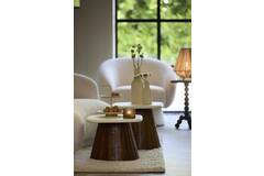 Side table 45x45x40 cm OKATO cream+wood brown
