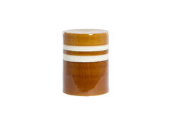 Bijzettafel Ø33x44 cm MOOCA keramiek cognac-wit