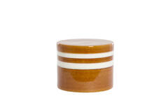 Bijzettafel Ø42x34 cm MOOCA keramiek cognac-wit