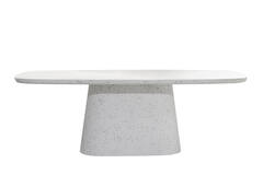 Eettafel 220x105x76 cm HAMURA terrazzo wit