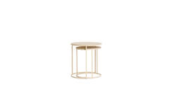Side table S/2 Ø50x40+Ø52x46 cm SADAR sand+l brown spotted