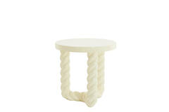 Bijzettafel Ø46x46 cm VALLEJO glans crème