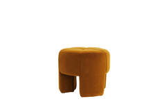 Pouf Ø51x45 cm BATOEMI velvet ocher yellow