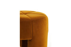 Pouf Ø51x45 cm BATOEMI velvet ocher yellow