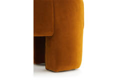Pouf Ø51x45 cm BATOEMI velvet ocher yellow