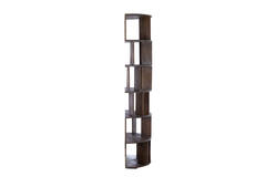 Wall cabinet open 76x37x212 cm LIMPYA wood matt dark russet