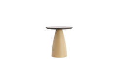 Side table Ø45x50 cm OCANA wood oil brown+matt beige
