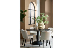 Dining table Ø120x76 cm TUNJA wood matt black+black