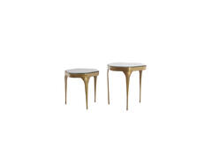 Side table S/2 max 50x45,5x50 cm AVI glass smoke+ant bronze
