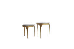 Side table S/2 max 50x45,5x50 cm AVI glass smoke+ant bronze