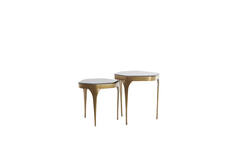 Side table S/2 max 50x45,5x50 cm AVI glass smoke+ant bronze