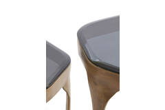 Side table S/2 max 50x45,5x50 cm AVI glass smoke+ant bronze