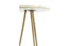 Bijzettafel S/2 max Ø43x53 cm PRATO marmer wit+antiek brons