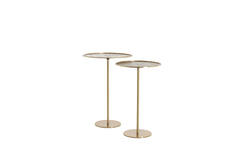 Side table S/2 Ø32x51+Ø38x54 cm LIA antique bronze