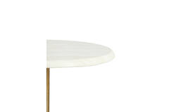 Side table S/2 Ø32x51+Ø35x54 cm LIA trav white+antique bronz