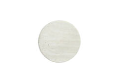 Side table S/2 Ø32x51+Ø35x54 cm LIA trav white+antique bronz
