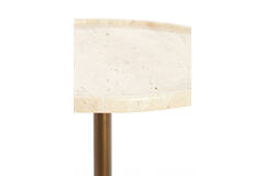 Side table Ø37x49 cm CIVITA travertine sand+brown bronze