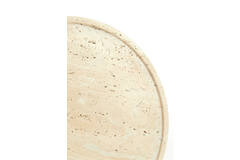 Side table Ø37x49 cm CIVITA travertine sand+brown bronze