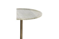 Bijzettafel Ø41x53 cm CIVITA marmer zand-grijs+d brn-brns
