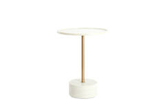 Side table Ø41x53 cm CIVITA marble white+antique bronze
