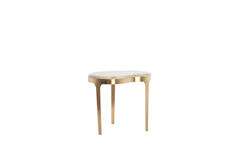 Bijzettafel 51x38x48 cm GIULIO marmer taupe+antiek brons