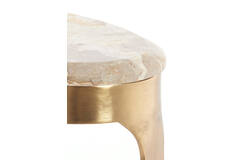 Bijzettafel 51x38x48 cm GIULIO marmer taupe+antiek brons