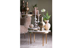 Coffee table 65x39x41 cm GIULIO marble taupe+antique bronze