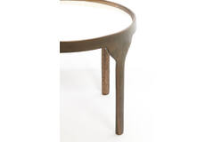 Salontafel S/2 max 85x85x42 cm ELI glans crème+antiek brons