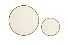 Salontafel S/2 max 85x85x42 cm ELI glans crème+antiek brons