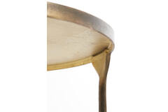 Salontafel S/2 max 85x85x42 cm ELI glans crème+antiek brons