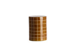 Side table Ø33x44 cm MAUCHO ceramics cognac+cream