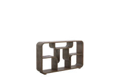 Kast open 140x30x82 cm LABARE hout grijs-donker bruin