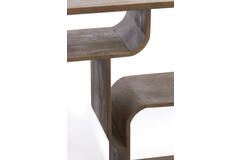Kast open 140x30x82 cm LABARE hout grijs-donker bruin
