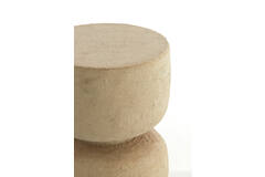 Side table Ø29x51 cm JALON papier mâché beige