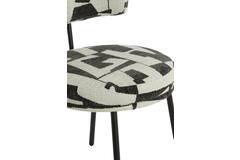 Dining chair 57x55x77 cm HARVIE cream-black+matt black