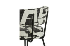Dining chair 57x55x77 cm HARVIE cream-black+matt black